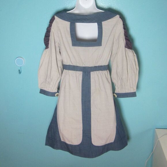 NUVULA Costume Style Mini Dress Blue & Cream Marked Size S Fits XS -Los Angeles - Picture 6 of 11